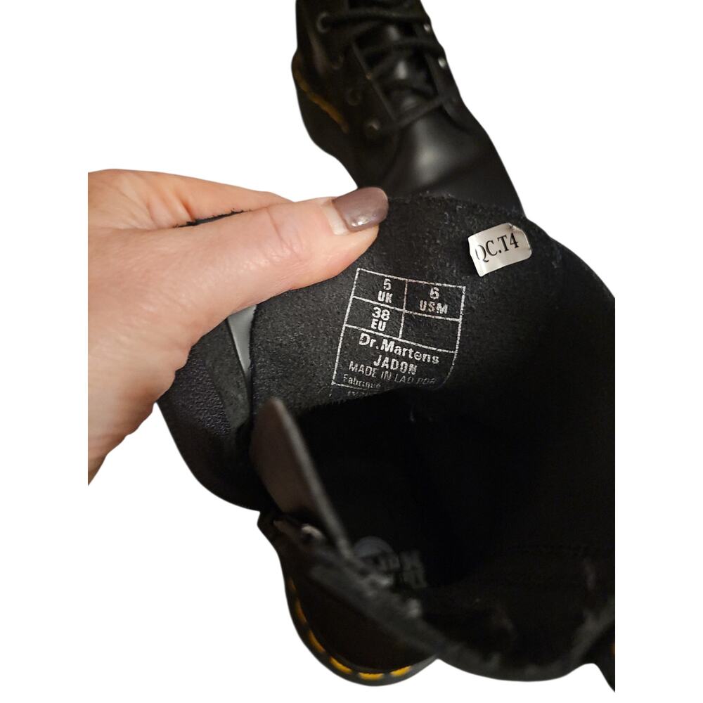Dr. Martens Jadon Boot Smooth Leather Platforms - Women black leather sz 6 $210 - Picture 8 of 9